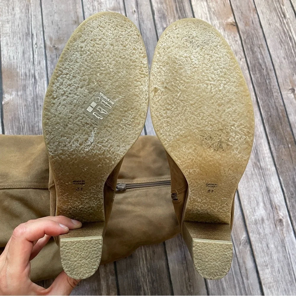 Free People Vegan Blake Heeled Tall Boots faux leather Sherpa shearling boho 41